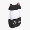 Husa pentru casti Apple AirPods 3, Kwmobile, Negru/Alb, Silicon, 56542.01