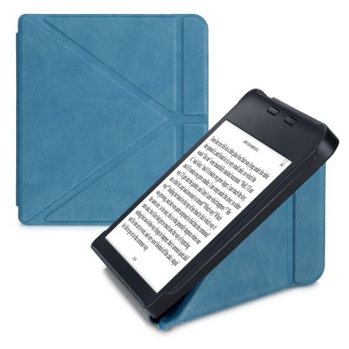 Husa pentru Kobo Libra 2, Piele ecologica, Albastru, kwmobile, 56576.78