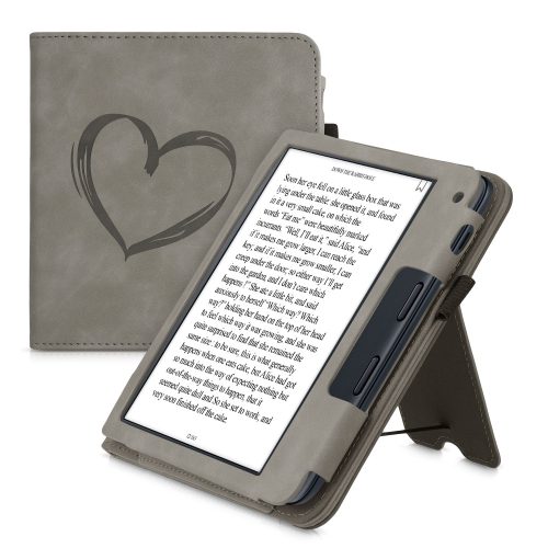 Husa pentru Kobo Libra 2, Piele ecologica, Gri, kwmobile, 56581.02