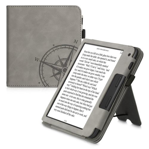 Husa pentru Tolino Vision 6, Piele ecologica, Gri, kwmobile, 56600.03