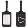 Set 2 Etichete pentru bagaje, Kwmobile, Negru/Alb, Piele ecologica, 53127.03