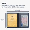 Husa pentru certificatul international de vaccinare si pasaport, Kwmobile, Albastru, Piele ecologica, 55403.05