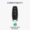 Husa Cheie Auto pentru Audi - 3 Butoane - Key Free, kwmobile, Plastic, Negru / Gri, 56720.03