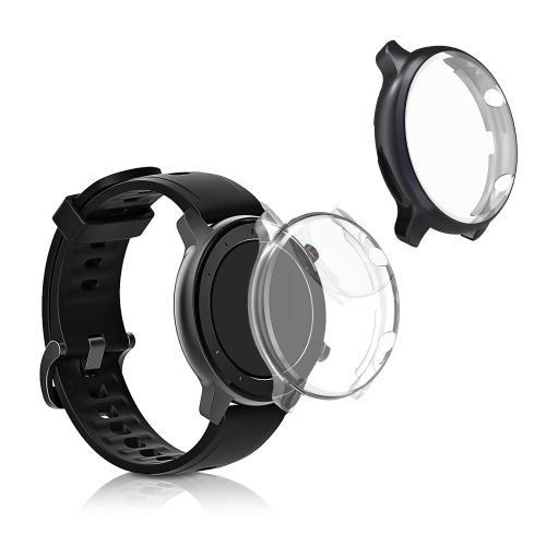 Set 2 Huse pentru Xiaomi Amazfit GTR 2 / Amazfit GTR 2e, kwmobile, Silicon, Negru / Transparent, 53907.04