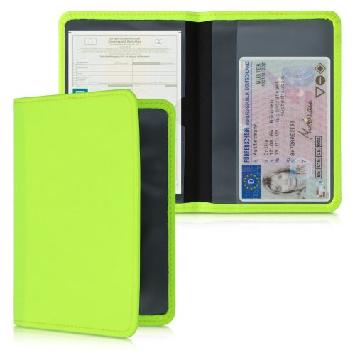 Husa pentru documente auto, Kwmobile, Verde, Neopren, 55381.44