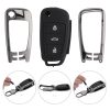 Husa Cheie Auto pentru Audi - 3 Butoane, kwmobile, Aliaj zinc, Gri / Negru, 56927.19