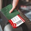 Husa pentru certificatul international de vaccinare si pasaport, Kwmobile, Verde, Piele ecologica, 55399.11