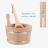 Kit pentru sauna uscata din lemn african Navaris, Galeata 5 l, Clepsidra, Lingura, 45467.2.18