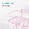 Set 2 rafturi colt dus Navaris, autoadezive, 26.5x26.5x7 cm, max 3 kg/polita, roz, metal