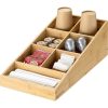 Organizator pentru cafea si ceai Navaris cu 7 compartimente din bambus, maro deschis, 57231.01
