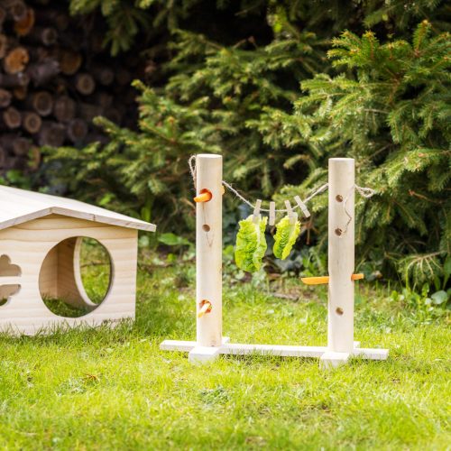 Statie de hranire pentru iepuri Navaris, din lemn pin, 34x31x15 cm, 57230.01