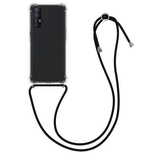 Husa OPPO Find X2 Neo, Silicon, Transparent/Negru, 57266.01