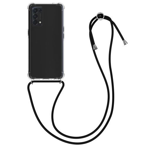 Husa OPPO Find X3 Lite, Silicon, Transparent/Negru, 57264.01