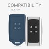Husa Cheie Auto pentru Renault 4 Butoane - Smart Key, Kwmobile, Albastru, Silicon, 48035.202