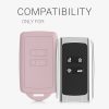 Husa Cheie Auto pentru Renault 4 Butoane - Smart Key, Kwmobile, Roz, Silicon, 48035.52