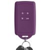 Husa Cheie Auto pentru Renault 4 Butoane - Smart Key, Kwmobile, Mov, Silicon, 48035.197