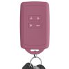 Husa Cheie Auto pentru Renault 4 Butoane - Smart Key, Kwmobile, Roz, Silicon, 48035.167