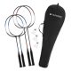 Set rachete badminton Navaris, 4 rachete 65.5/54 cm, 3 fluturasi, geanta, multicolor, metal/plastic