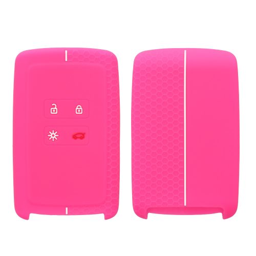 Husa Cheie Auto pentru Renault 4 Butoane - Smart Key, Kwmobile, Roz, Silicon, 54806.22