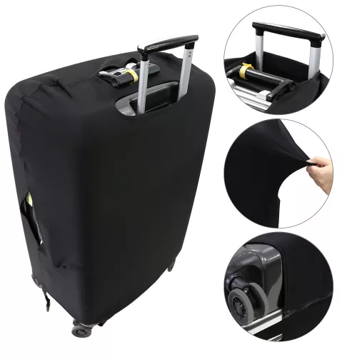 Husa pentru troler marime L, Kwmobile, Negru/Alb, Lycra, 45230.3.03