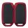 Husa Cheie Auto pentru Kia 3 Butoane - Smart Key, Kwmobile, Negru/Rosu, Silicon, 54032.02
