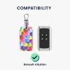Husa Cheie Auto pentru Renault 4 Butoane - Smart Key, Kwmobile, Multicolor, Piele ecologica, 44637.57