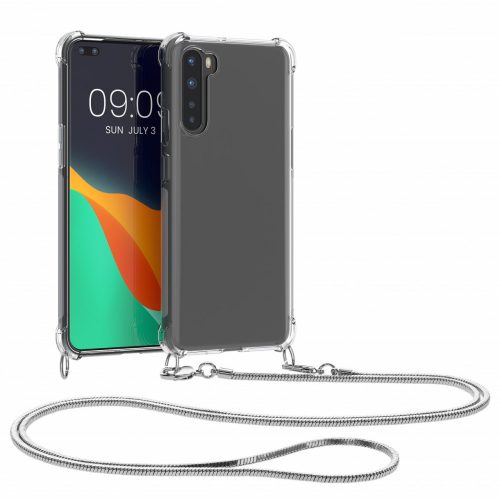 Husa OnePlus Nord, Silicon, Transparent/Argintiu, 57454.35