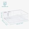 Scurgator de vase, Navaris, cu suport tacamuri, tava scurgere, metal, 41.5 x 30.5 x 14 cm, alb, 55341.02