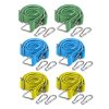 Set 6 Corzi elastice plate reglabile Navaris, cu carabiniere pentru camping, 57645.02