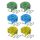Set 6 Corzi elastice plate reglabile Navaris, cu carabiniere pentru camping, 57645.02