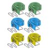 Set 6 Corzi elastice plate reglabile Navaris, cu carabiniere pentru camping, 57645.02
