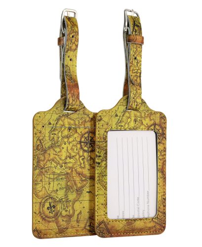 Set 2 Etichete pentru bagaje, Kwmobile, Multicolor, Piele ecologica, 53127.06