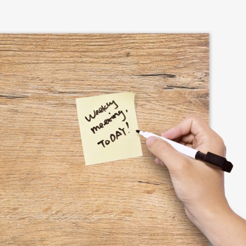 Tabla magnetica Navaris, 70x50 cm, design lemn inchis, marker si magneti, multicolor, lemn/MDF/metal