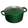 Oala fonta Navaris, 20 cm, emailata, verde, 2.5L, cu capac, pentru cuptor si plita, 58000.01.80