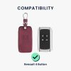 Husa Cheie Auto pentru Renault 4 Butoane - Smart Key, Kwmobile, Rosu, Piele ecologica, 48565.22