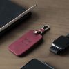 Husa Cheie Auto pentru Renault 4 Butoane - Smart Key, Kwmobile, Rosu, Piele ecologica, 48565.22