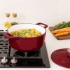 Oala din fonta antiaderenta Navaris pentru Plite/Cuptoare - 20cm - 2,5L - Rosu, 58000.01.20