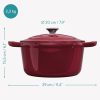 Oala din fonta antiaderenta Navaris pentru Plite/Cuptoare - 20cm - 2,5L - Rosu, 58000.01.20