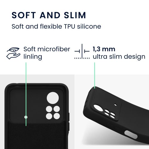 Husa Xiaomi Poco X4 Pro 5G, Silicon, Negru, 57983.47