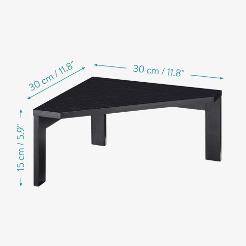 Raft coltar Navaris, 30x30x15 cm, pentru colt dulap sau blat, negru, bambus