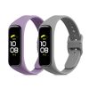 Set 2 Curele pentru Samsung Galaxy Fit 2, Kwmobile, Gri/Mov, Silicon, 53962.06