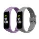 Set 2 Curele pentru Samsung Galaxy Fit 2, Kwmobile, Gri/Mov, Silicon, 53962.06