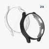 Set 2 Huse pentru Samsung Galaxy Watch 4 (40mm), Kwmobile, Negru/Transparent, Silicon, 56188.02