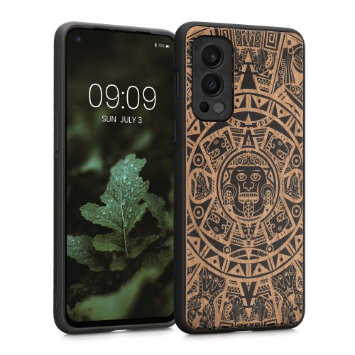 Husa OnePlus Nord 2 5G, Lemn, Maro/Negru, 56448.08