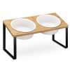 Set castroane animale Navaris cu suport inalt, 2 boluri din ceramica, 950 ml fiecare, 55228.3
