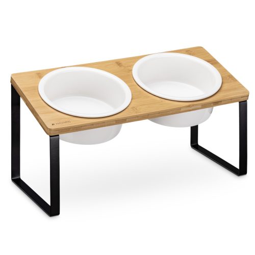 Set castroane animale Navaris cu suport inalt, 2 boluri din ceramica, 950 ml fiecare, 55228.3