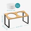 Set castroane animale Navaris cu suport inalt, 2 boluri din ceramica, 950 ml fiecare, 55228.3