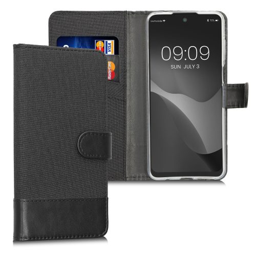 Husa Motorola Moto G22, Textil, Negru, 58211.73