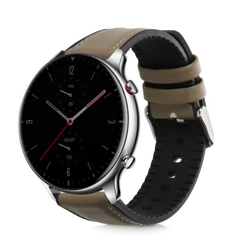 Curea pentru Huami Amazfit GTR (47mm)/Amazfit GTR 2, Kwmobile, Verde, Piele naturala, 54018.107