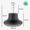 Set 5 Picioare pentru scaun de birou tija 11 mm, Kwmobile, Gri, Nylon, 56092.02